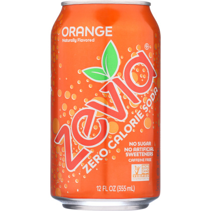 ZEVIA: All Natural Zero Calorie Soda Orange 6-12 fl oz, 72 fl oz