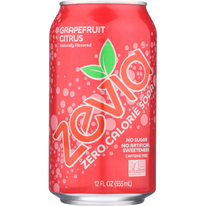 ZEVIA: Zero Calorie Soda Grapefruit Citrus 6-12 fl oz, 72 fl oz