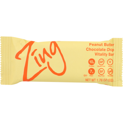 ZING BARS: Peanut Butter Chocolate Chip Nutrition Bar, 1.76 oz